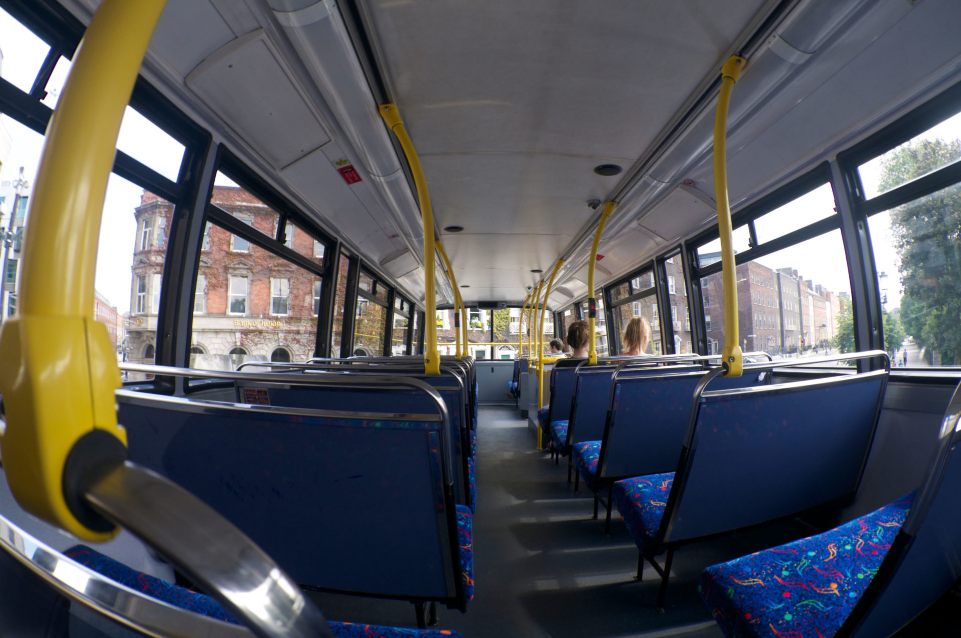 A view inside a Dublin Bus.